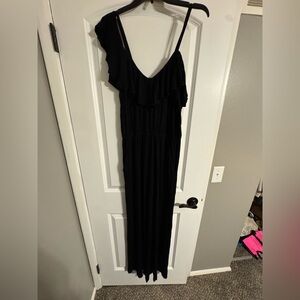 Elegant Black Ruffle Pant Jumper